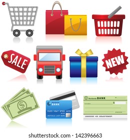 Set of shopping, e-commerce and business icons