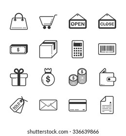Set of shopping and e-commerce icons , eps10 vector format