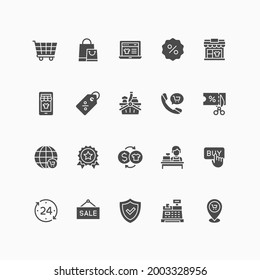 Set of shopping and ecommerce icons. For your design, logo. Vector illustration.