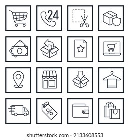 set of shopping elements symbol template for graphic and web design collection logo vector illustration