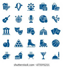 Set of shopping and entertainment icons. Vector illustration