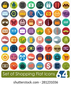 Set of shopping flat icons for Web and Mobile Applications
