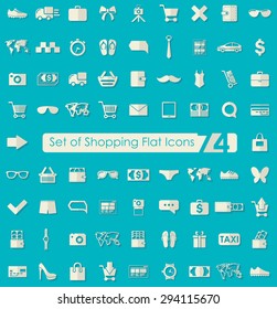 Set of shopping flat icons for Web and Mobile Applications