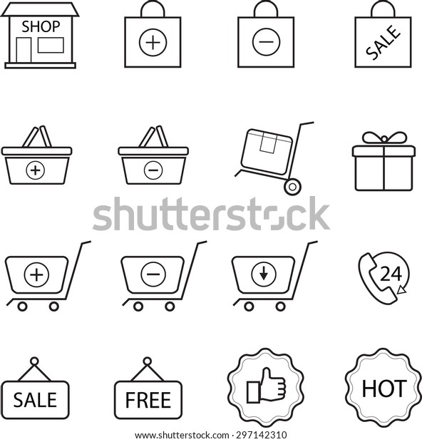 Set of shopping\
icon