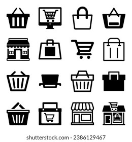 Set of shopping icon. Pictogram vector design.