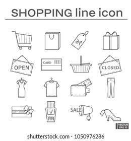 Set of shopping icons.