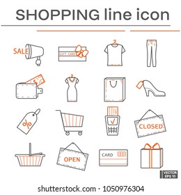 Set of shopping icons.