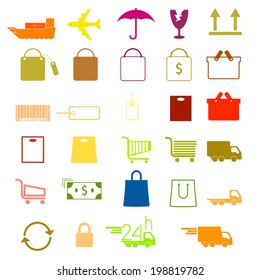 Set of shopping icons color