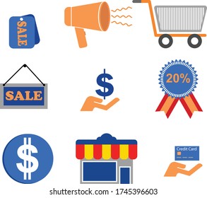 conjunto de iconos de compras ilustración vector
