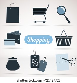 Set of shopping icons, infographics elements.Vector.