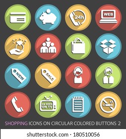 Set of Shopping Icons on Circular Buttons 2.