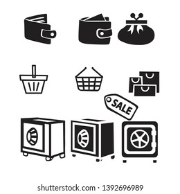 Set of shopping icons on a white background