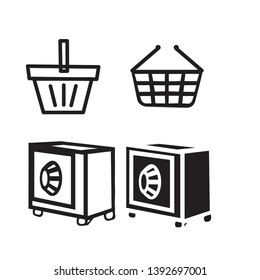 Set of shopping icons on a white background