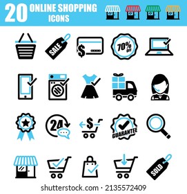 set of shopping icons. vector