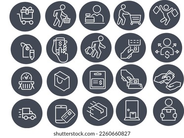 Set von Shopping-Icons Vektordesign