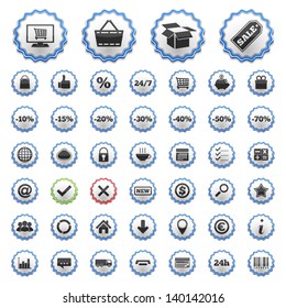 Set of shopping icons, vector eps10 illustration