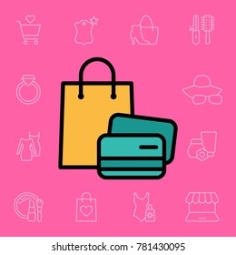 Set of shopping icons. Vector illustration