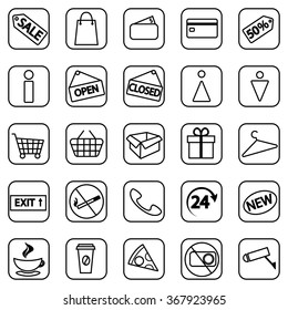Set of shopping line icons. Vector
