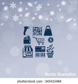Set of shopping line vector icons