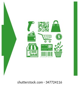 Set of shopping line vector icons