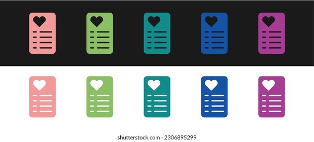 Establecer el icono de la lista de compras aislado en fondo blanco y negro.  Vector