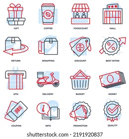 Set of Shopping malls icon logo vector illustration. Online supermarket pack symbol template for graphic and web design collection