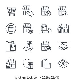 set of Shopping and Market elements symbol template for graphic and web design collection logo vector illustration