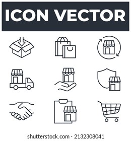set of Shopping and Market elements symbol template for graphic and web design collection logo vector illustration