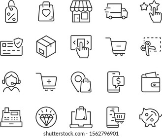 set of shopping online icons, ecommerce, shop, sale