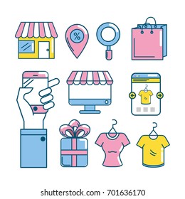 set shopping online to marketing ecommerce