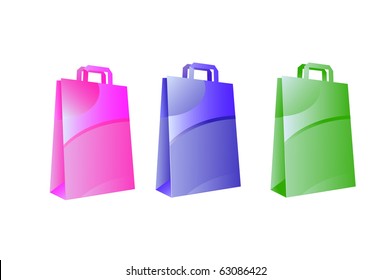 set of shopping package vector