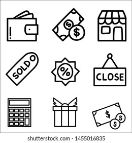Set of Shopping Related Vector Line Icons.
