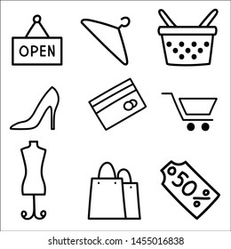 Set of Shopping Related Vector Line Icons.
