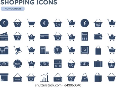 Set of Shopping Related Vector Line Icons.  