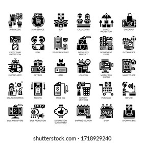 Set of shopping and retail thin line and pixel perfect icons for any web and app project. 