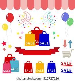 set of shopping sale element, vector eps10 illustration