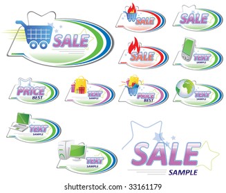 set of shopping signs