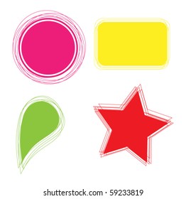 set of shopping stickers