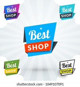 Set of shopping stickers and banners. Vector illustration