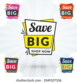 Set of shopping stickers and banners. Vector illustration