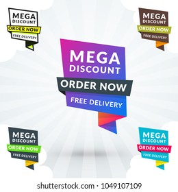Set of shopping stickers and banners. Vector illustration
