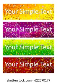 Set of Shopping Tags, Labels, Stickers or Business Cards, Backgrounds with Various Colorful Patterns and Leaves of Liquidambar Styraciflua or Maple Tree. Eps10, Contains Transparencies. Vector