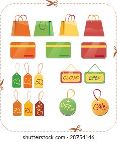set of shopping vector-icons