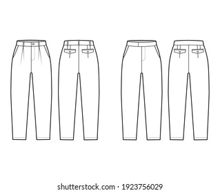 Set Short Capri Pants Technical Fashion Stock Vector (Royalty Free ...