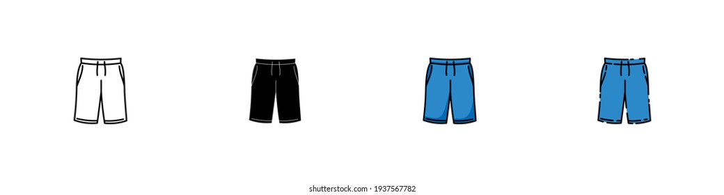 Set of Short pants icon design template