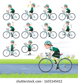 A set of Short sleeved school girl on a road bike.There is an action that is enjoying.It's vector art so it's easy to edit.
