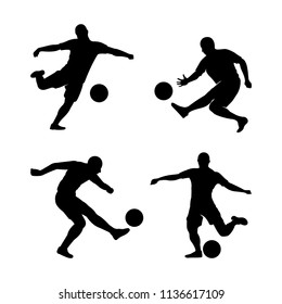 Set of Shot Action Football Illustration design Vector