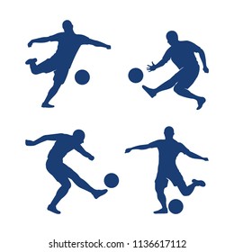 Set of Shot Action Football Illustration design Vector