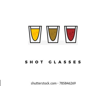 Set Of Shot Glasses Isolated On White Background. Eps 10