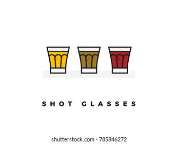 Set of Shot Glasses isolated on white background. eps 10